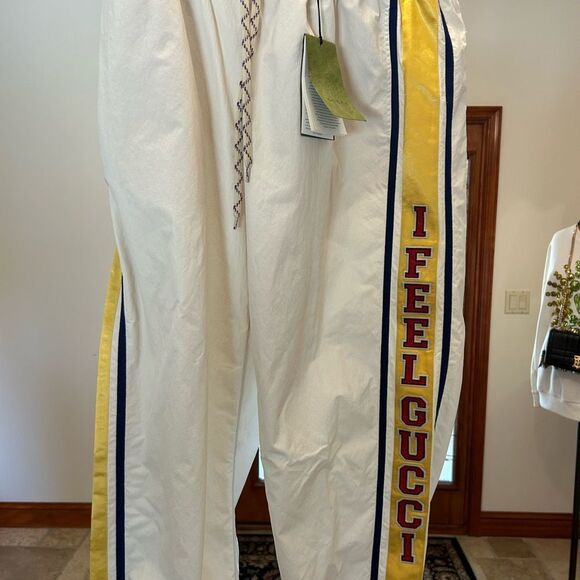 Men's Gucci I feel Gucci track pants size XL made in Italy NWT - Picture 4 of 12